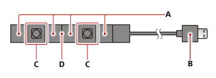 Camera. Gelabeld A t/m D.