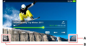 應用程式的畫面。由上起依序為A到B。