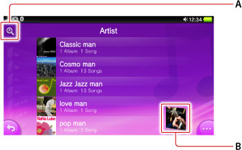 音樂的一覽畫面。由上起依序為A到B。