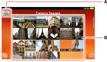 相簿的畫面。由上起依序為A到B。