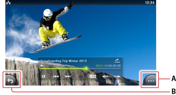 應用程式的畫面。由上起依序為A到B。