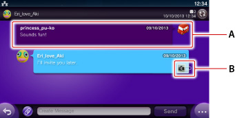 訊息的詳細畫面。由上起依序為A到B。