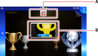 Экран LiveArea – Призы. Маркировка от A до B, начиная сверху.