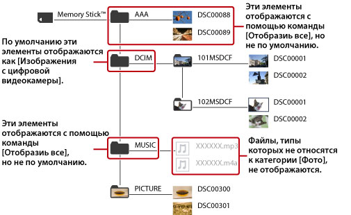 Отображаются все папки и файлы с изображениями в категории 'Фото'.