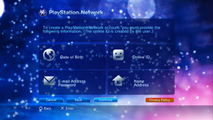 PS3™ Signing up for PlayStation®Network