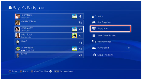 playstation 4 settings screen