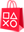 Rotes PS Store-Symbol.