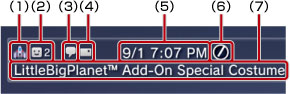 Informationspanel. Märkta 1 till 7 med början från vänster.